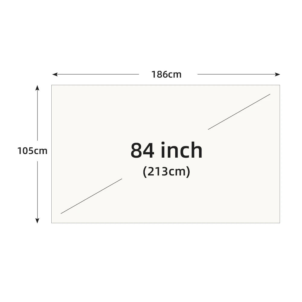 Projector Screen White Grid Anti-Light 16:9 Projection Screen 60 72 84 100 120 130 in Reflective Cloth for Home Theatre