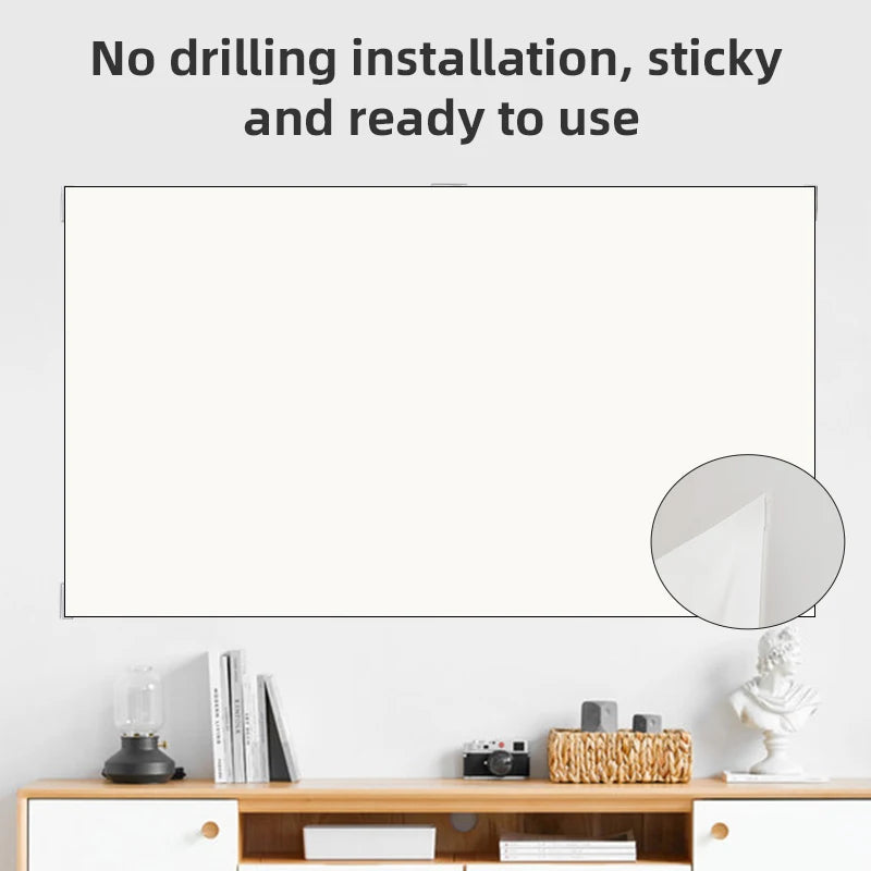 Projector Screen White Grid Anti-Light 16:9 Projection Screen 60 72 84 100 120 130 in Reflective Cloth for Home Theatre