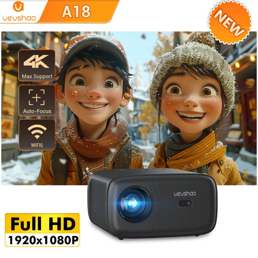 A18 Projector Full HD 1920*1080P 2K 4K Video Auto Focus 600Ansi Android 9.0 Wifi 6 Home Theater Smart Proyector