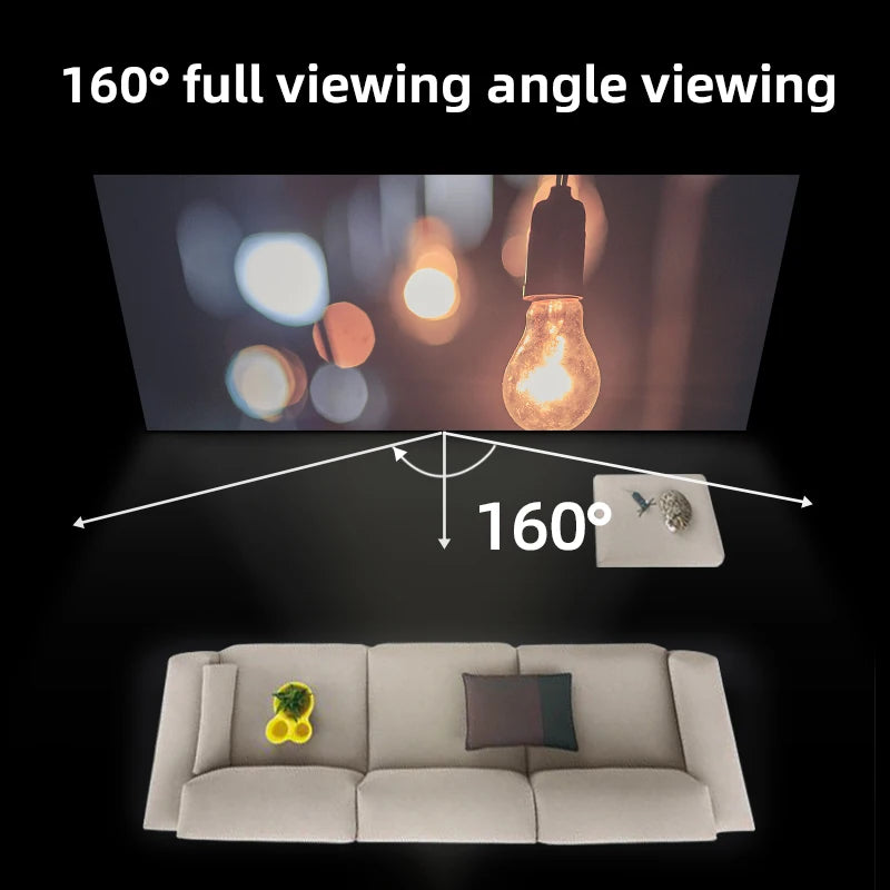 Projector Screen White Grid Anti-Light 16:9 Projection Screen 60 72 84 100 120 130 in Reflective Cloth for Home Theatre