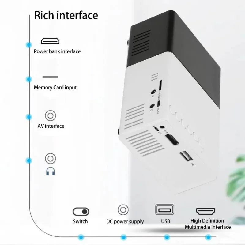 YG300 Projector Smart Home Theater HD Projector Portable Projector Mini Projector Mobile Phone Projection 1080 Outdoor Projecton