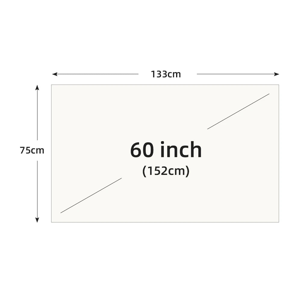 Projector Screen White Grid Anti-Light 16:9 Projection Screen 60 72 84 100 120 130 in Reflective Cloth for Home Theatre